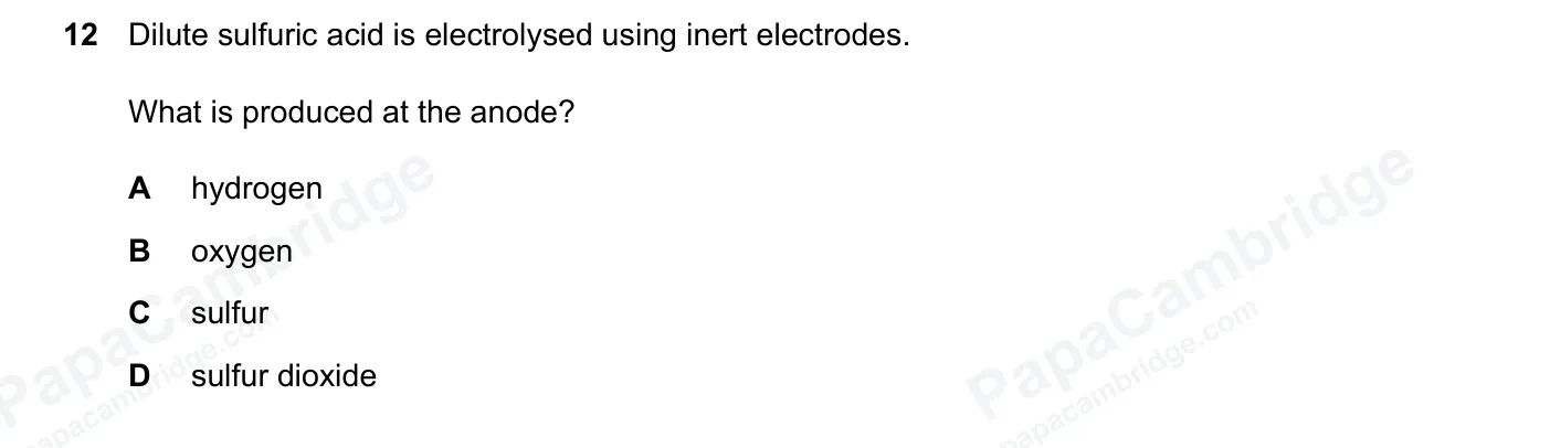 Question 12, June 2026, 0620 Paper 22