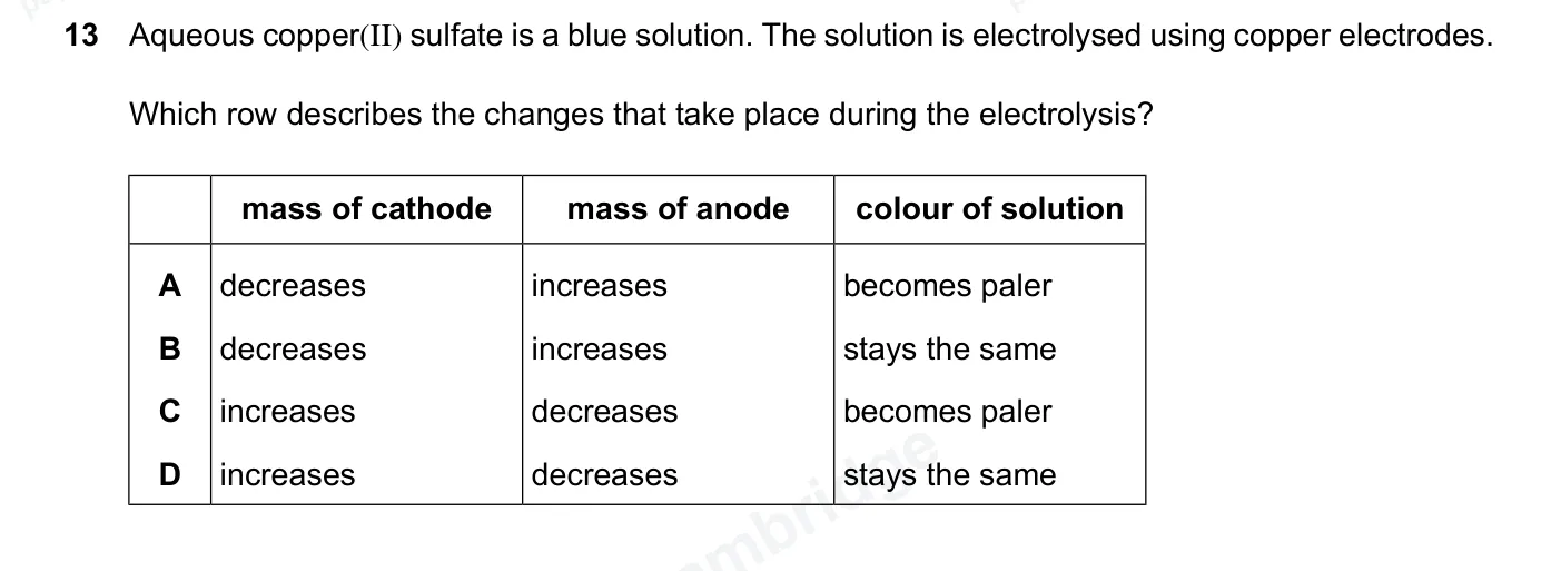 Question 13, June 2026, 0620 Paper 22