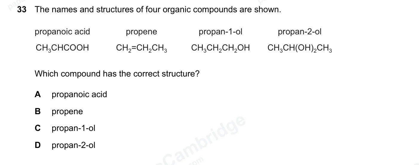 Question 33, June 2026, 0620 Paper 22