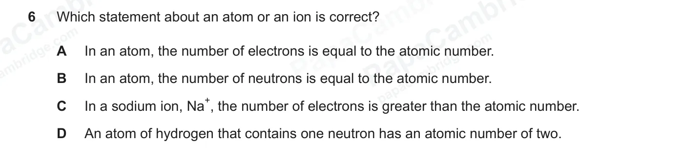 Question 6, June 2026, 0620 Paper 23
