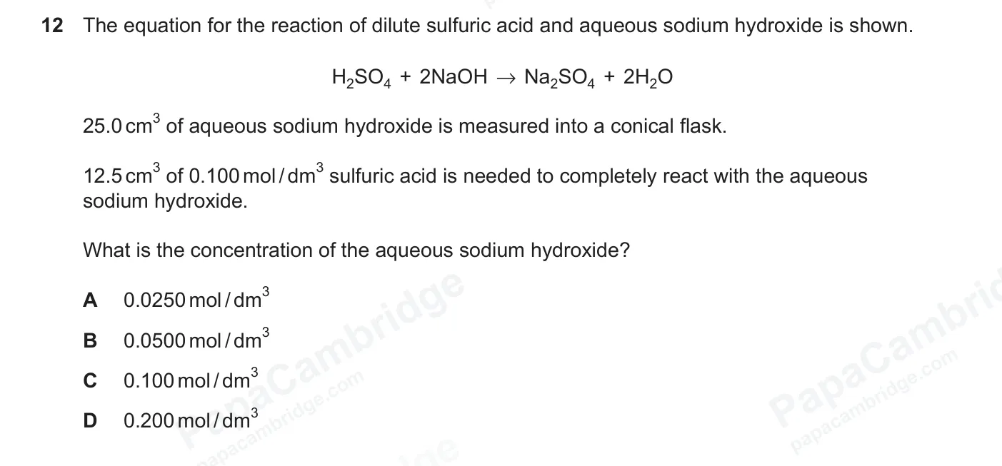 Question 12, June 2026, 0620 Paper 23