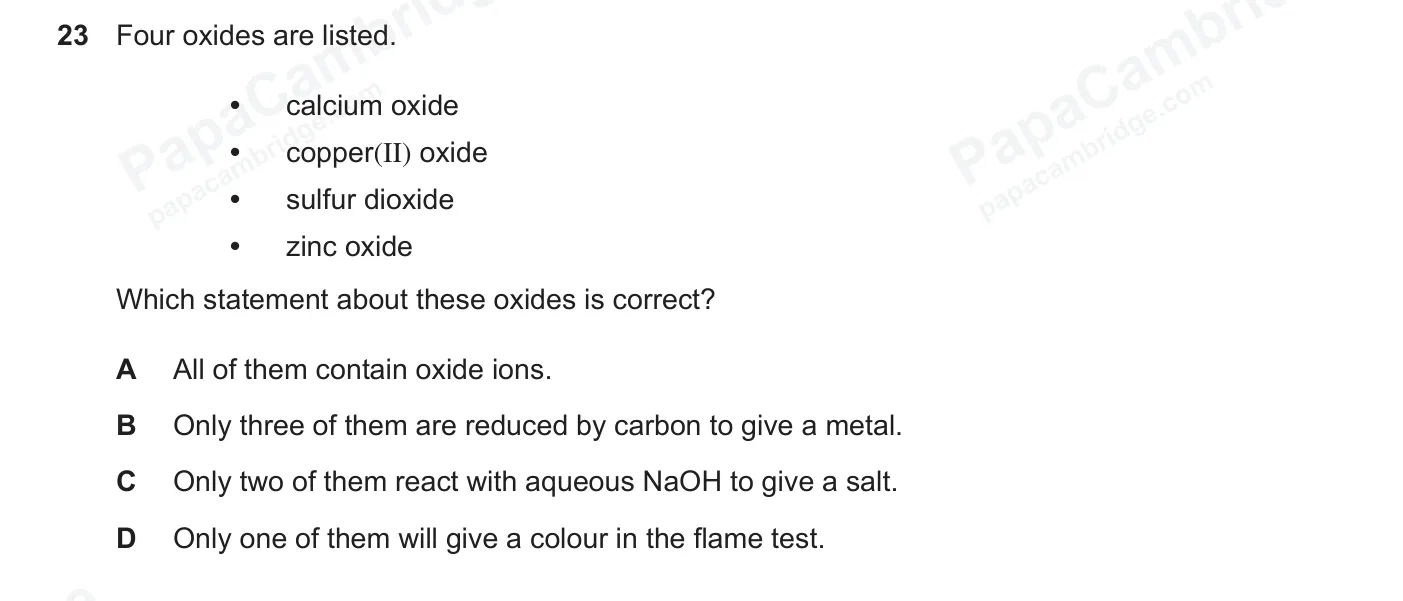 Question 23, June 2026, 0620 Paper 23