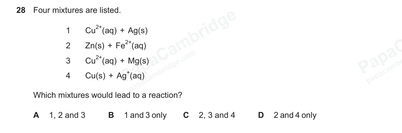 Question 28, June 2026, 0620 Paper 23