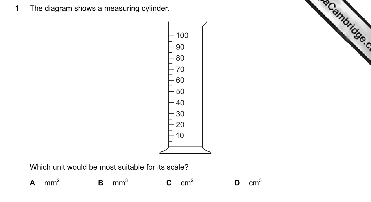 Question 1, June 2004, 0625 Paper 01