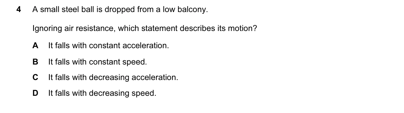 Question 4, June 2004, 0625 Paper 01