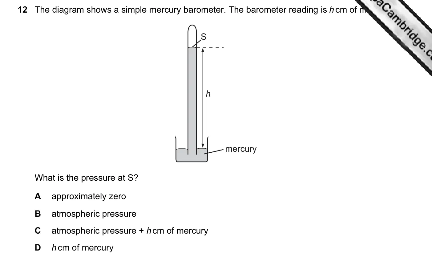 Question 12, June 2004, 0625 Paper 01