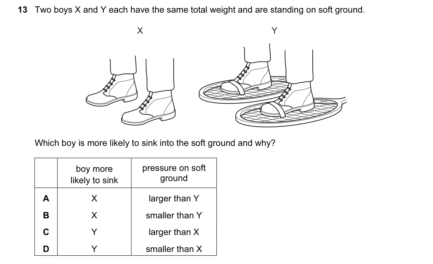 Question 13, June 2004, 0625 Paper 01