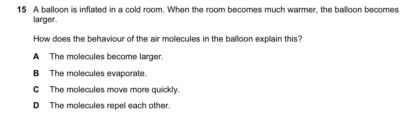 Question 15, June 2004, 0625 Paper 01