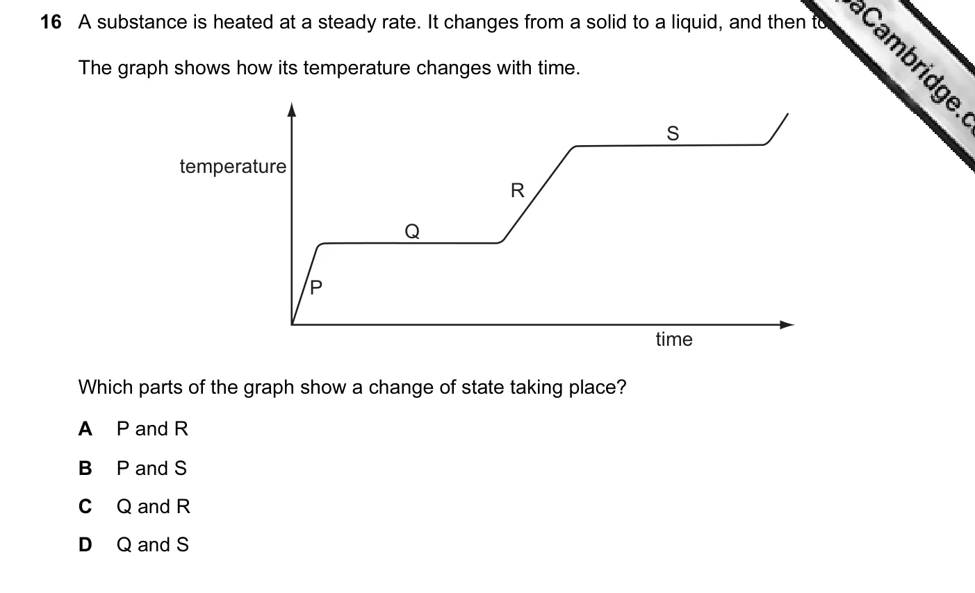 Question 16, June 2004, 0625 Paper 01