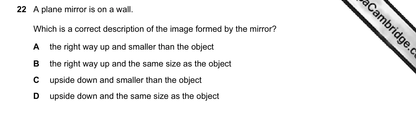 Question 22, June 2004, 0625 Paper 01