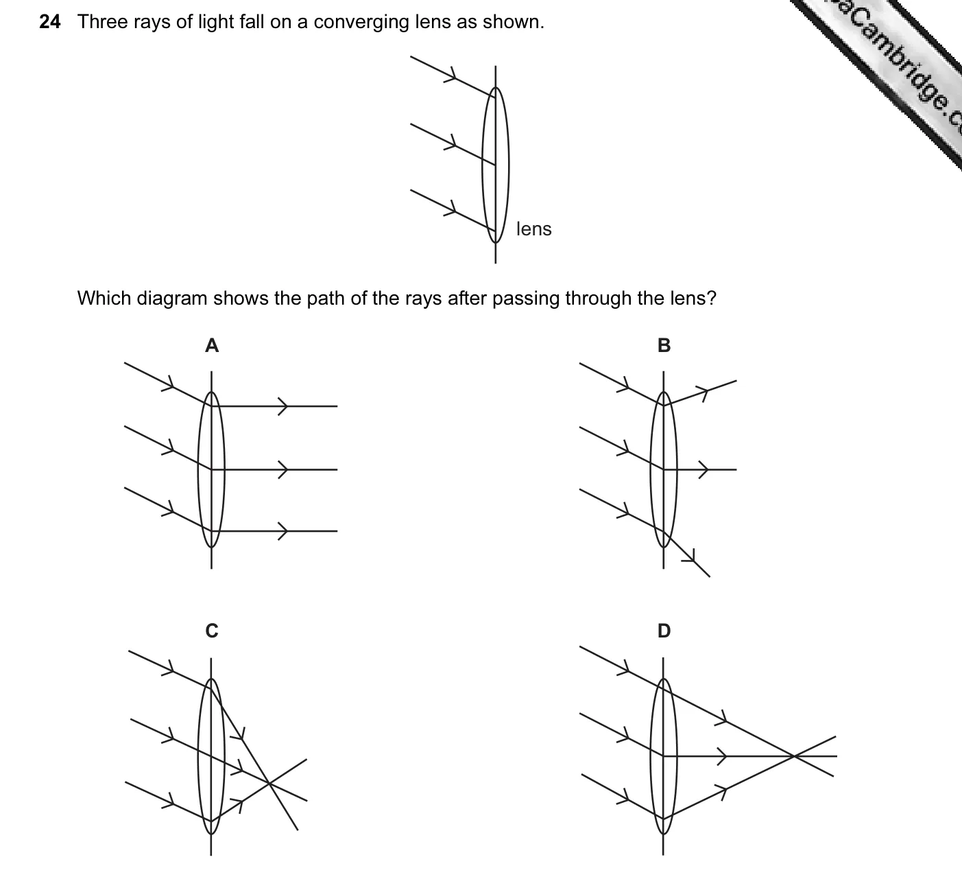Question 24, June 2004, 0625 Paper 01