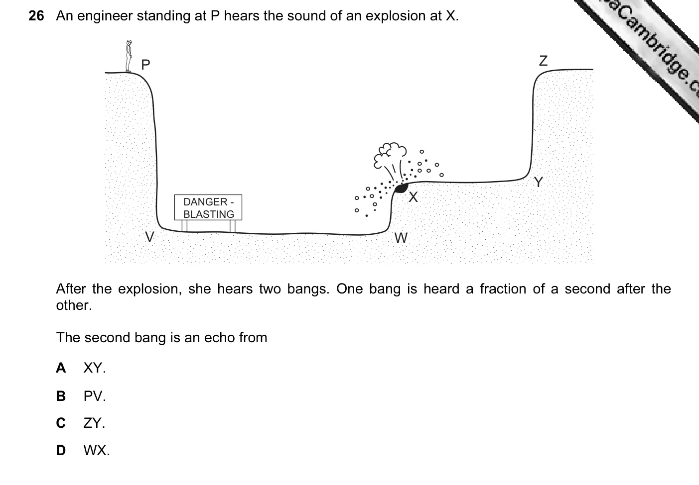 Question 26, June 2004, 0625 Paper 01