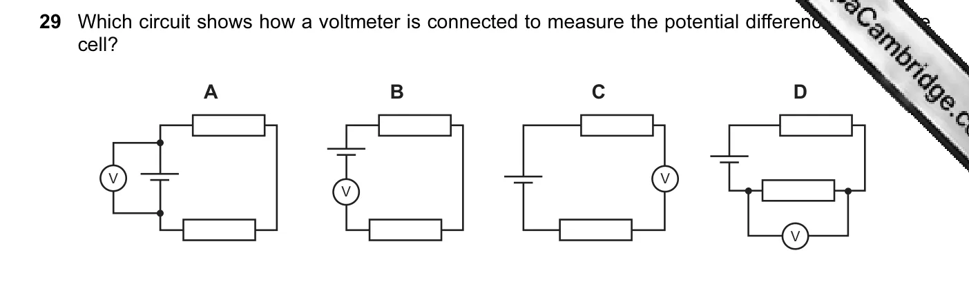 Question 29, June 2004, 0625 Paper 01