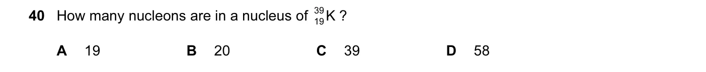 Question 40, June 2004, 0625 Paper 01