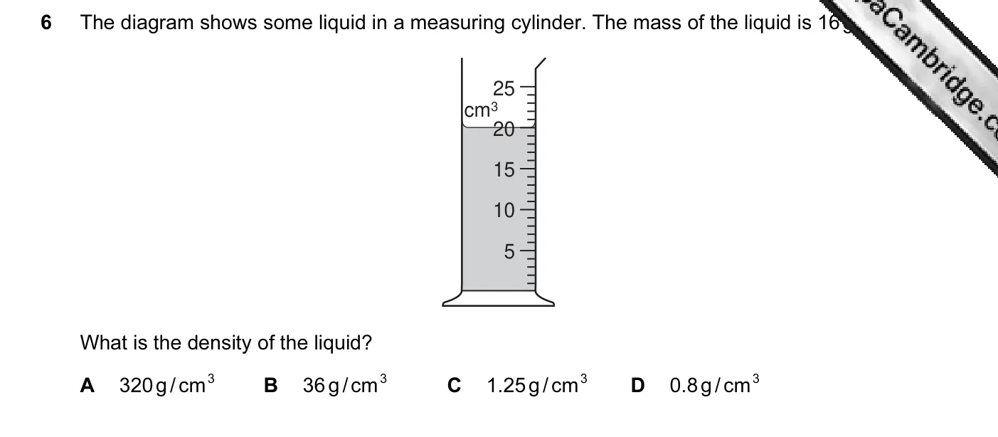 Question 6, November 2004, 0625 Paper 01