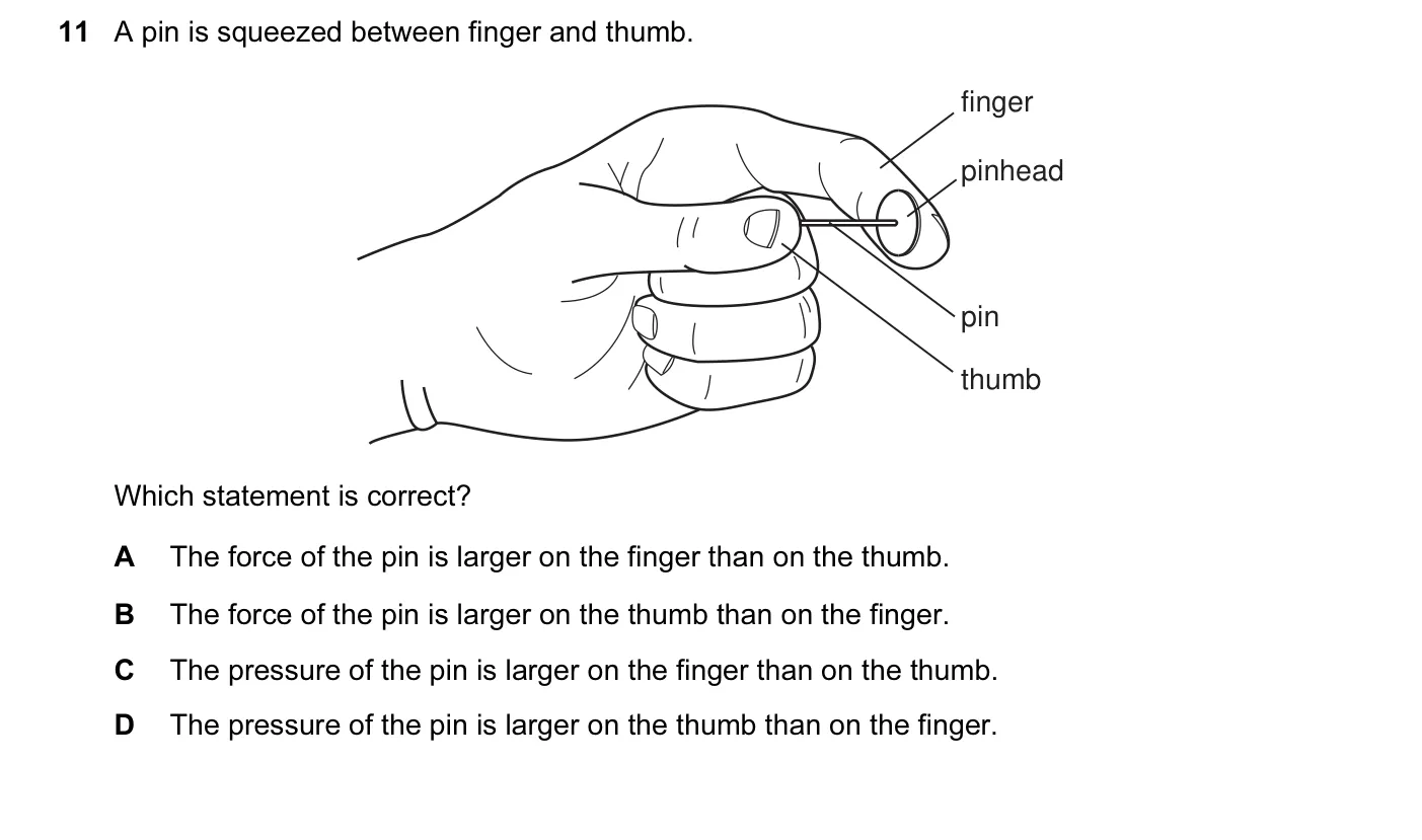 Question 11, November 2004, 0625 Paper 01