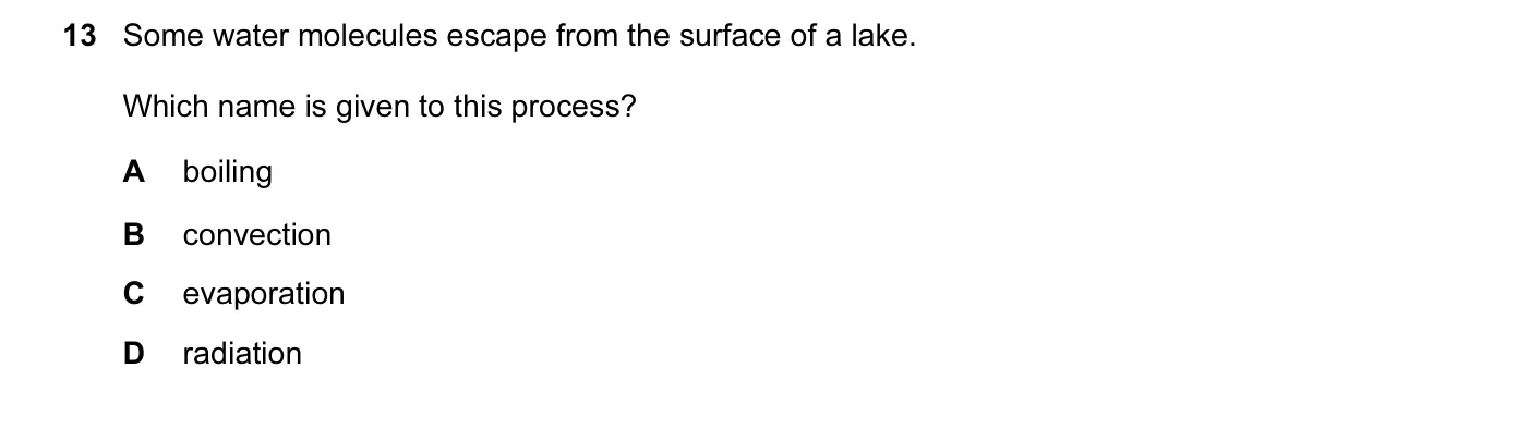 Question 13, November 2004, 0625 Paper 01