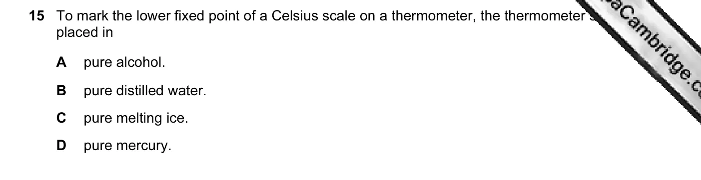 Question 15, November 2004, 0625 Paper 01