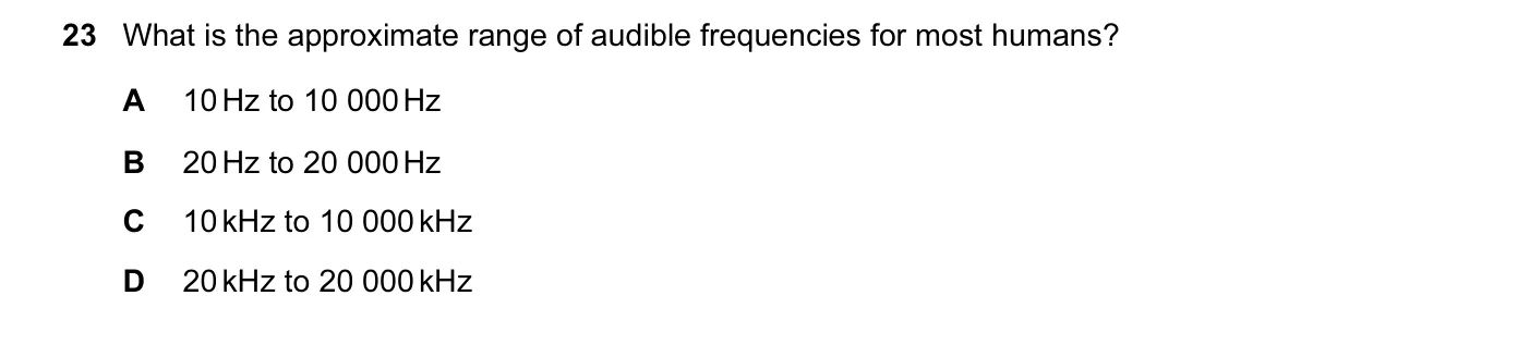 Question 23, November 2004, 0625 Paper 01