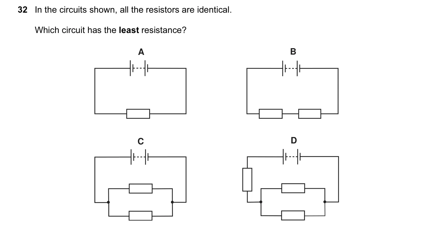 Question 32, November 2004, 0625 Paper 01