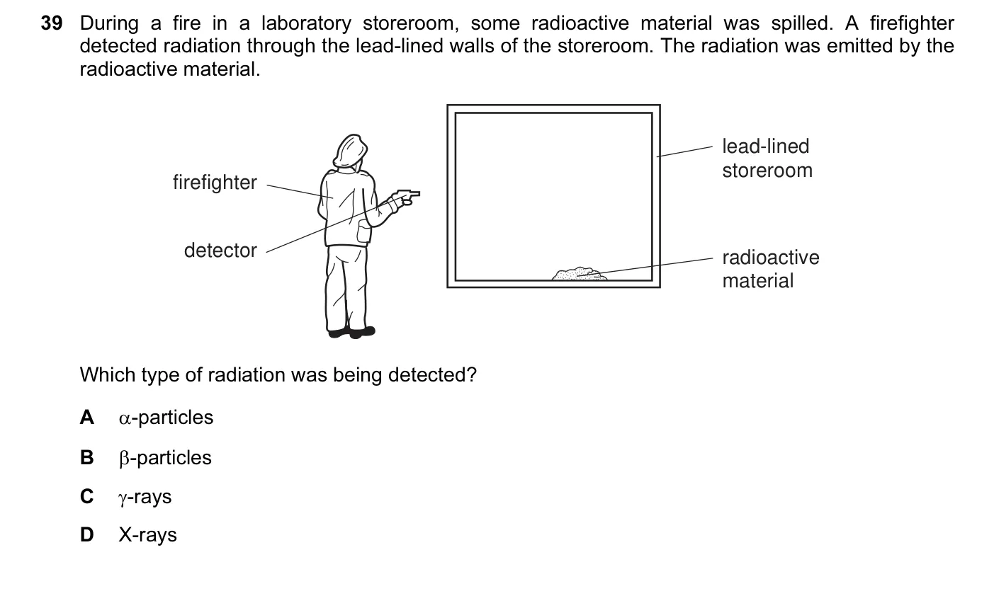 Question 39, November 2004, 0625 Paper 01