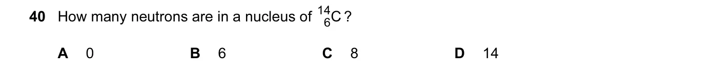 Question 40, November 2004, 0625 Paper 01