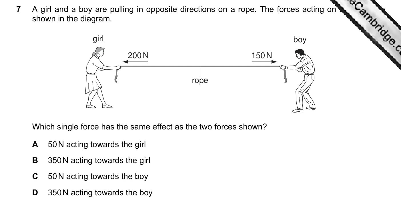 Question 7, June 2005, 0625 Paper 01