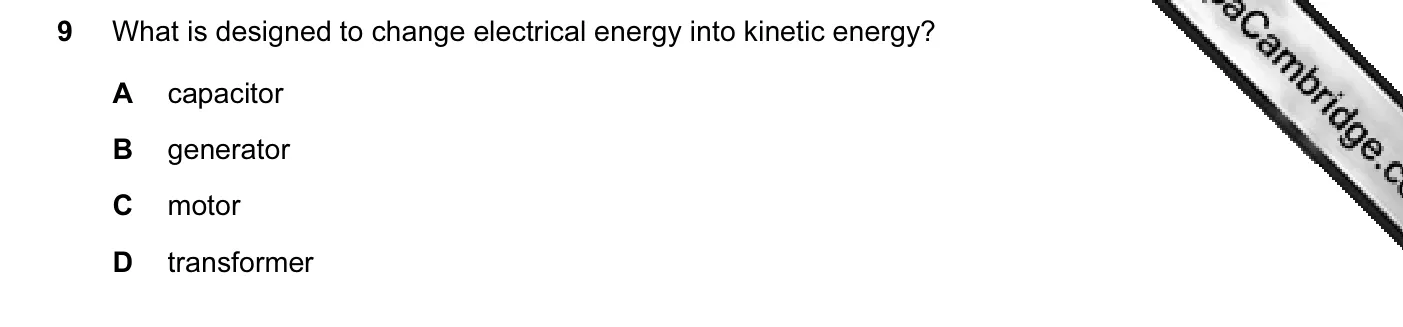 Question 9, June 2005, 0625 Paper 01