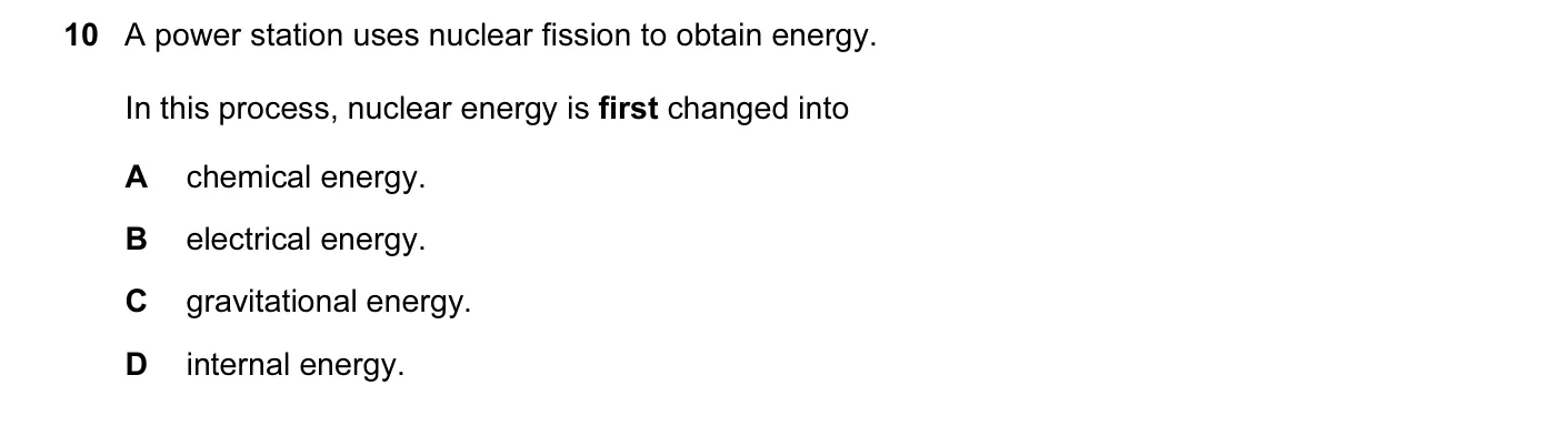 Question 10, June 2005, 0625 Paper 01