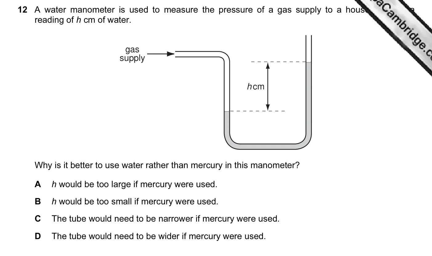 Question 12, June 2005, 0625 Paper 01