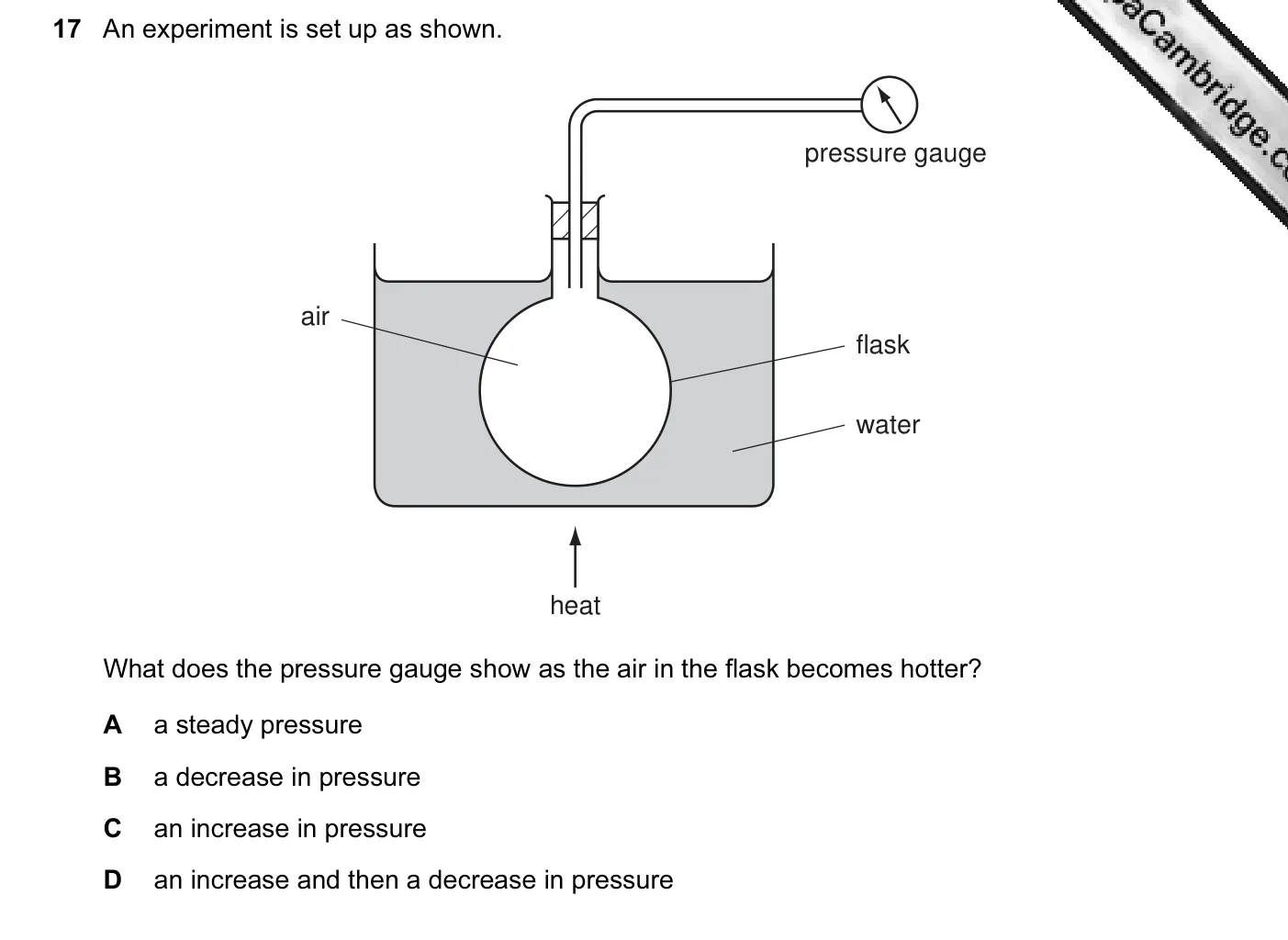 Question 17, June 2005, 0625 Paper 01
