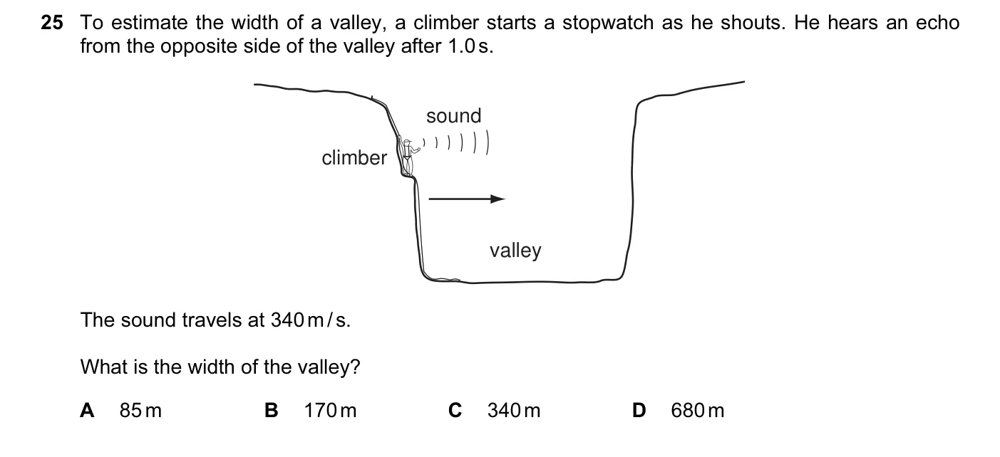 Question 25, June 2005, 0625 Paper 01
