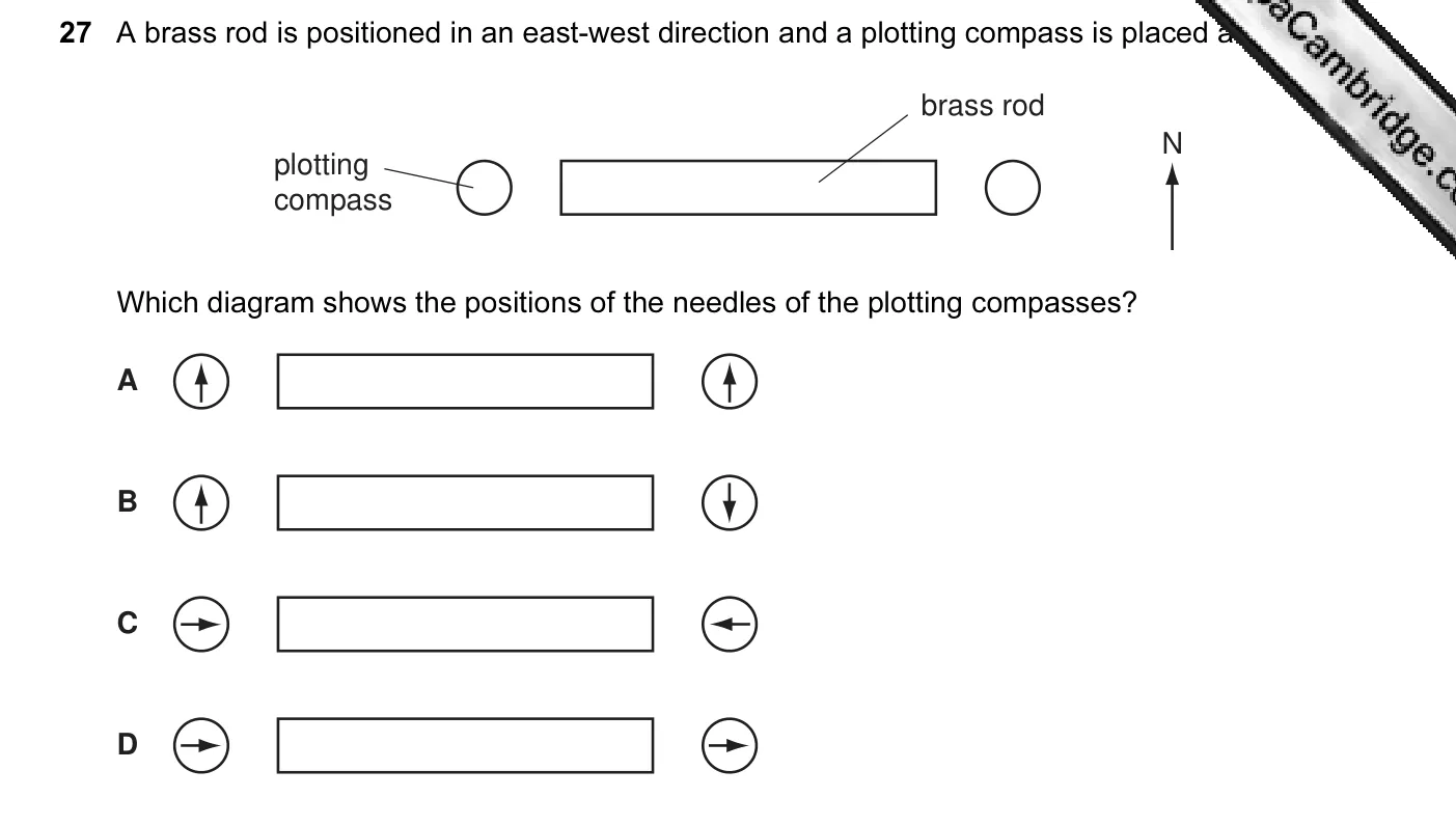 Question 27, June 2005, 0625 Paper 01