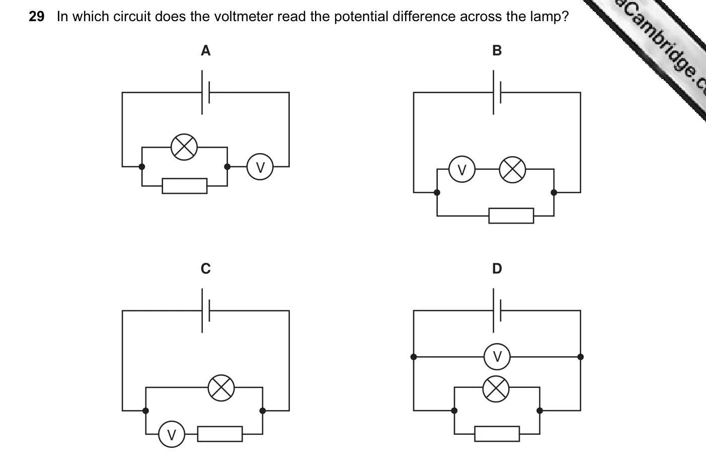 Question 29, June 2005, 0625 Paper 01