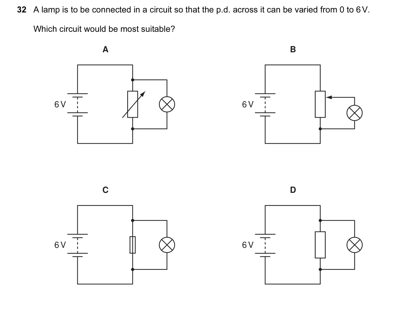 Question 32, June 2005, 0625 Paper 01