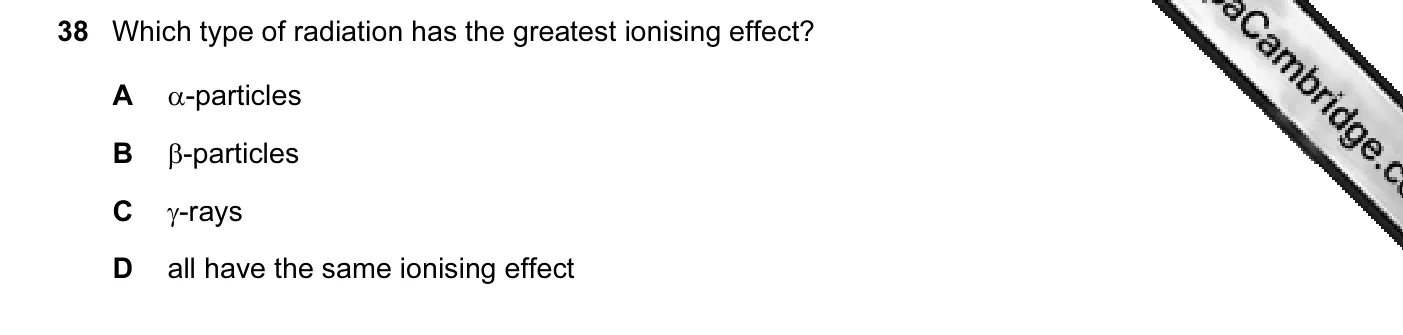 Question 38, June 2005, 0625 Paper 01