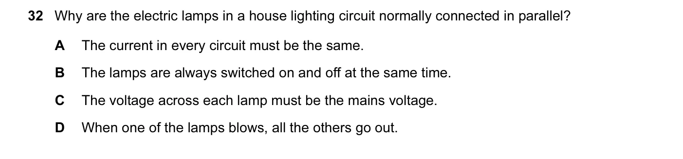Question 32, November 2005, 0625 Paper 01
