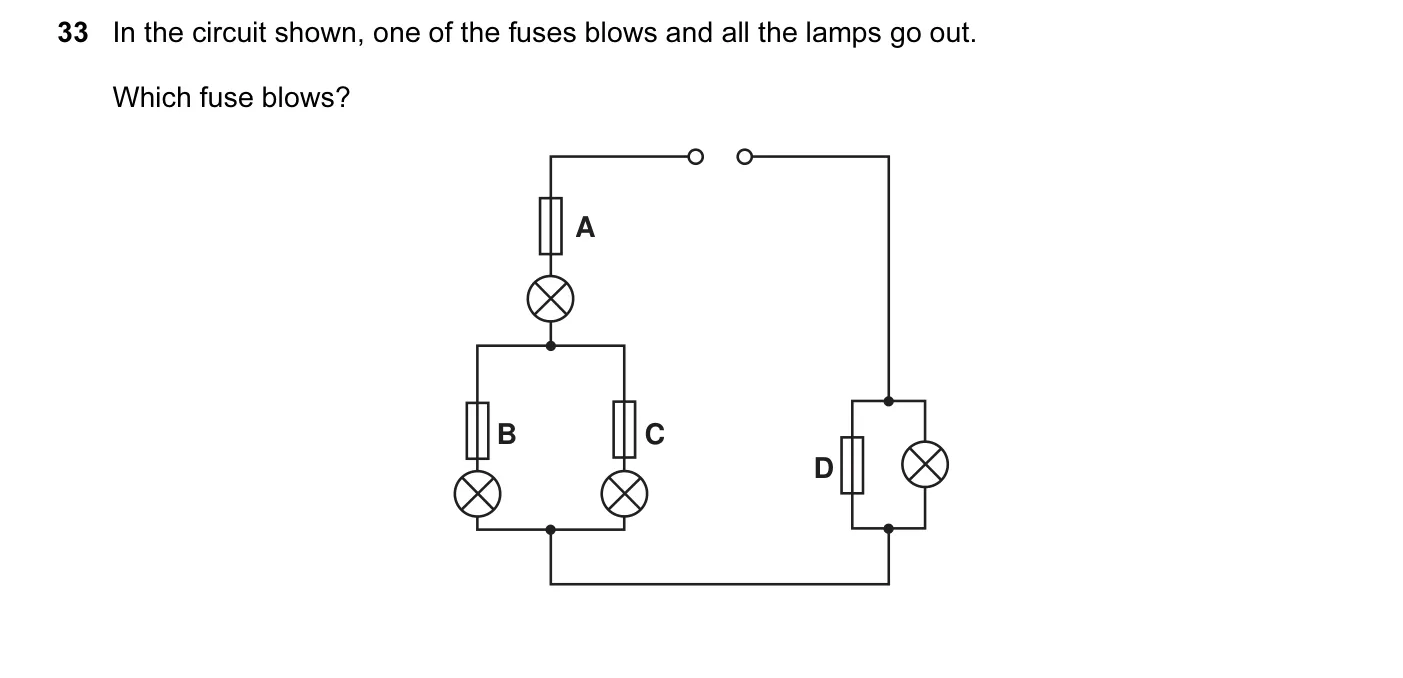 Question 33, November 2005, 0625 Paper 01