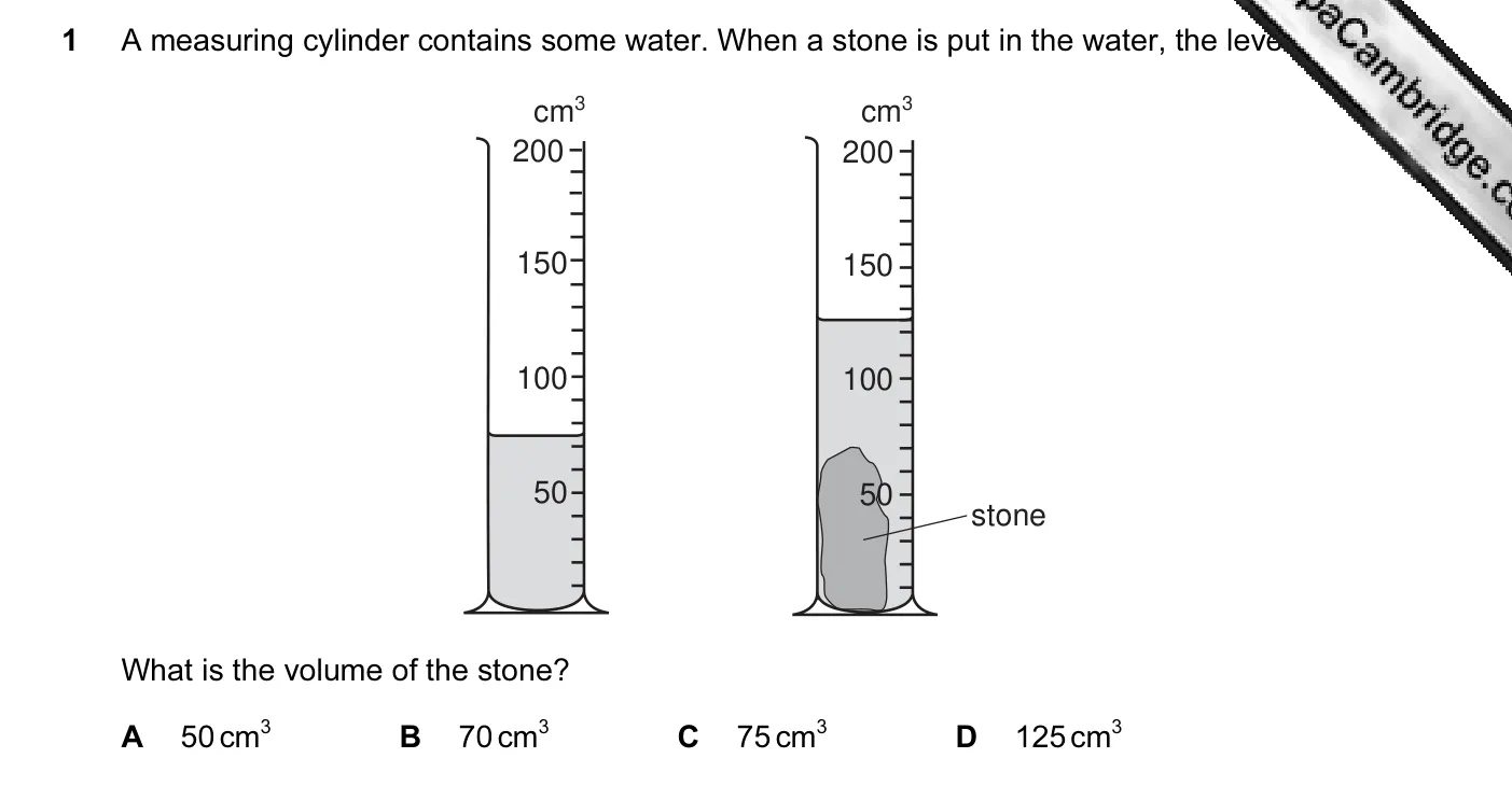 Question 1, June 2006, 0625 Paper 01