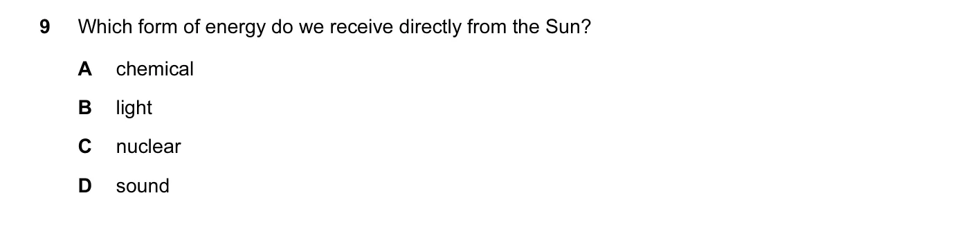 Question 9, June 2006, 0625 Paper 01