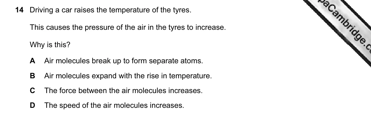 Question 14, June 2006, 0625 Paper 01