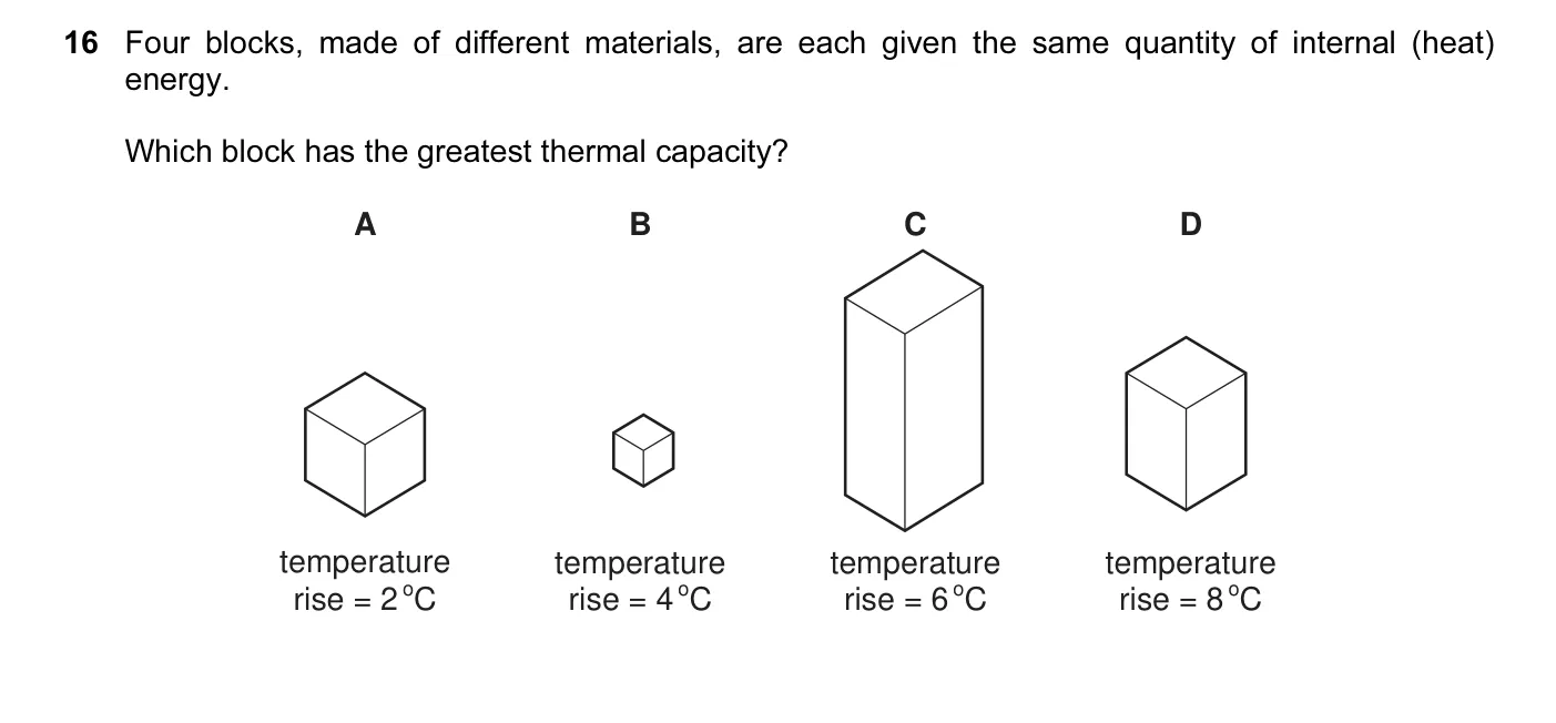 Question 16, June 2006, 0625 Paper 01