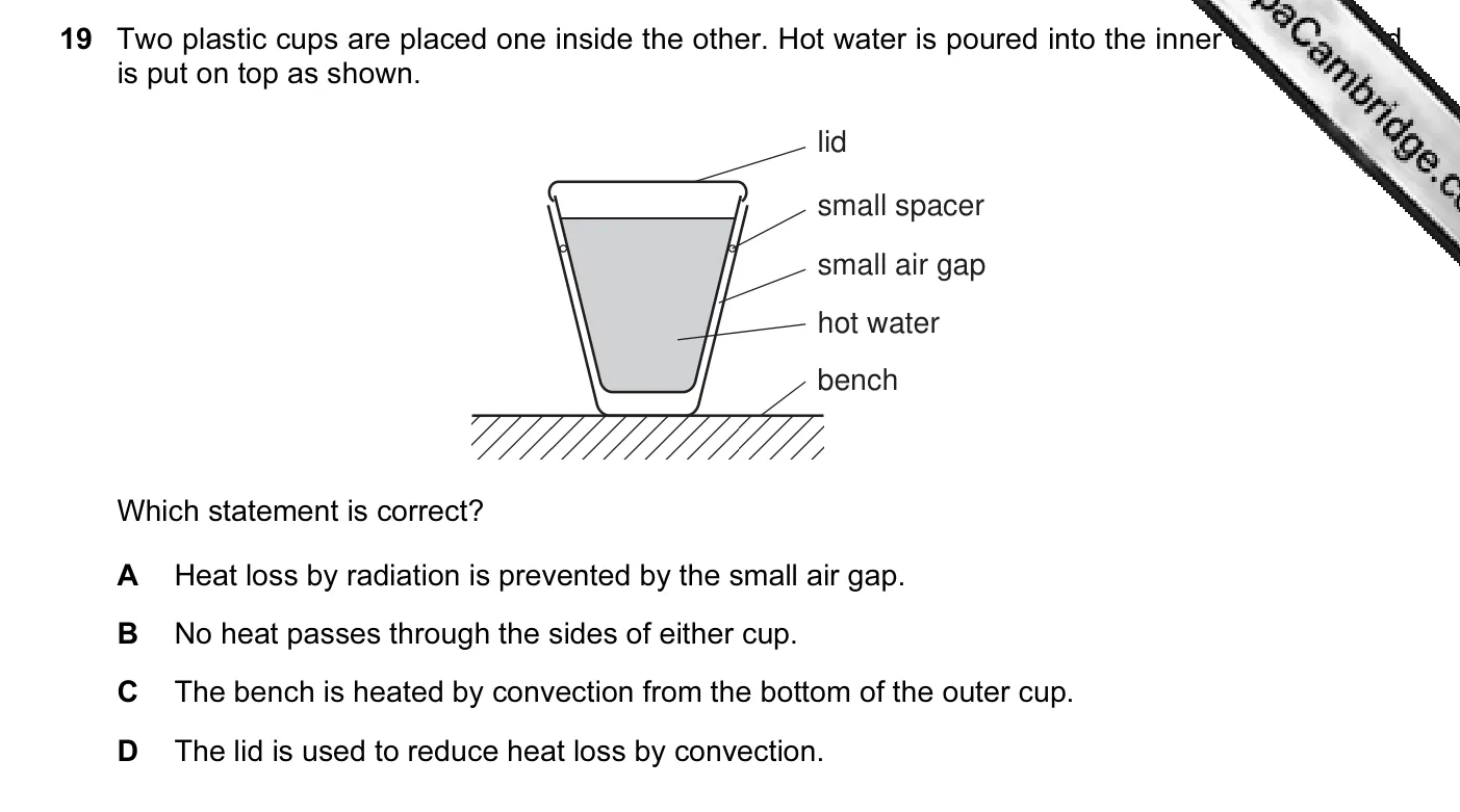 Question 19, June 2006, 0625 Paper 01