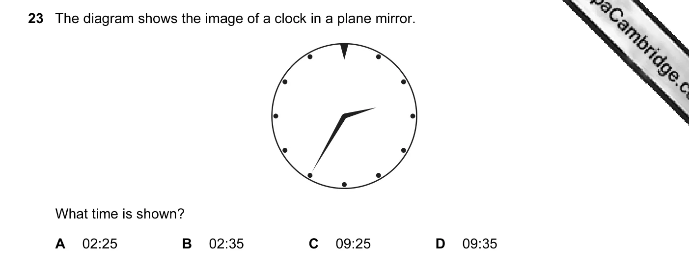 Question 23, June 2006, 0625 Paper 01