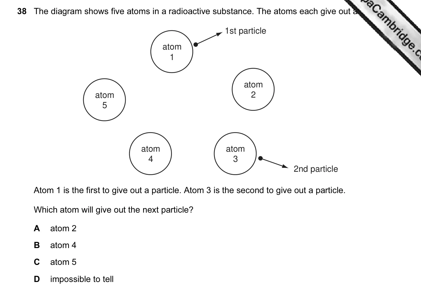 Question 38, June 2006, 0625 Paper 01