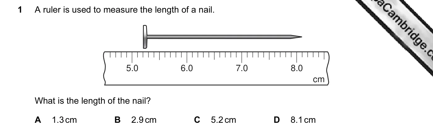 Question 1, November 2006, 0625 Paper 01