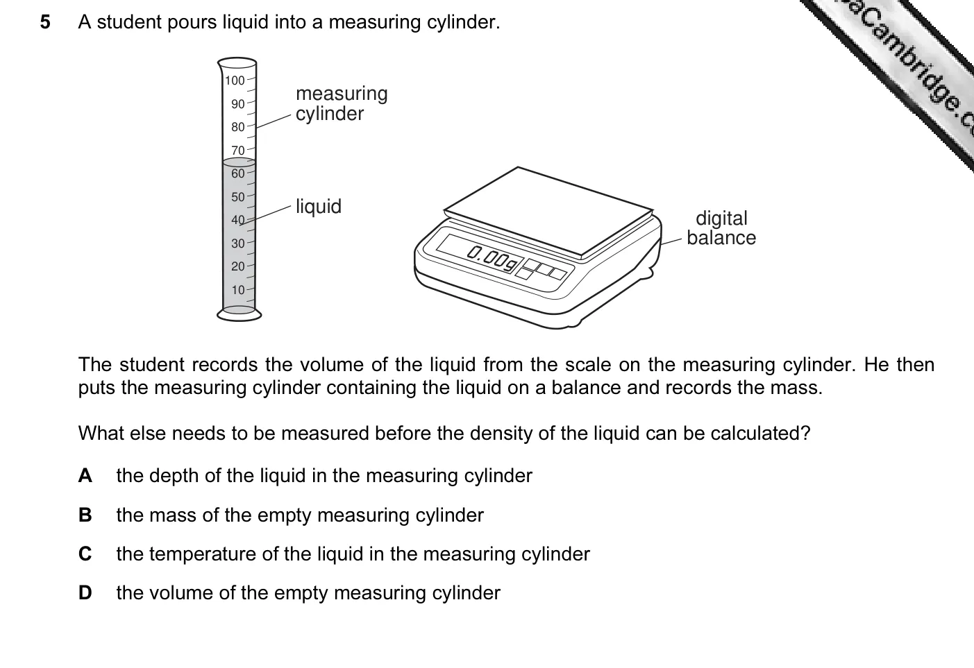 Question 5, November 2006, 0625 Paper 01