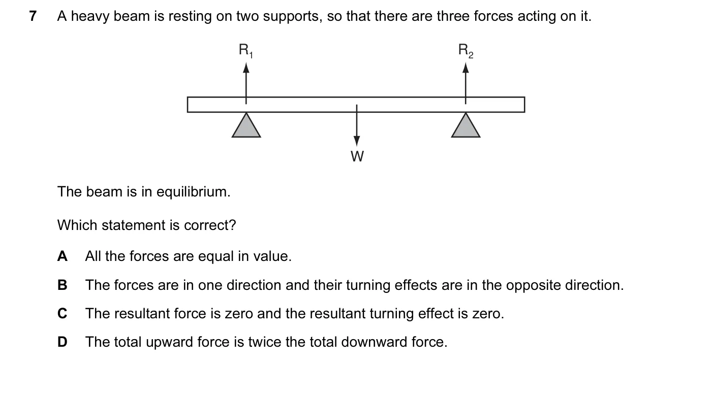 Question 7, November 2006, 0625 Paper 01