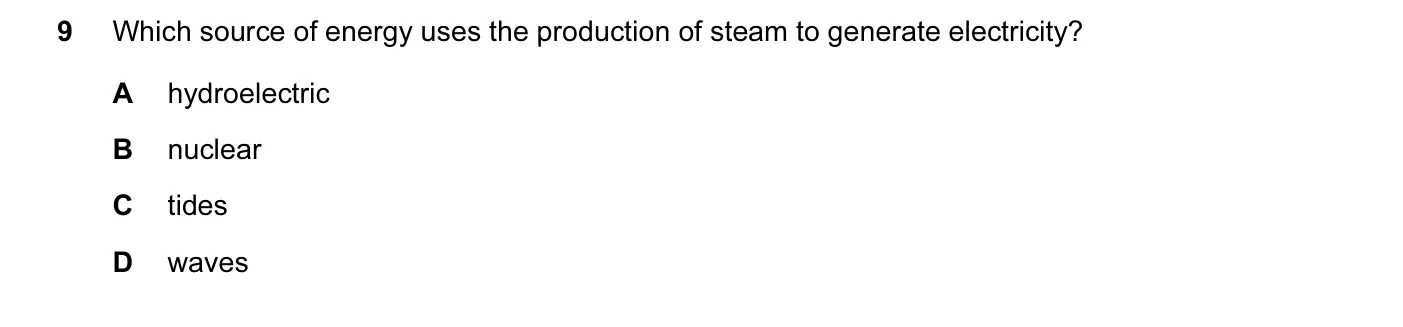 Question 9, November 2006, 0625 Paper 01