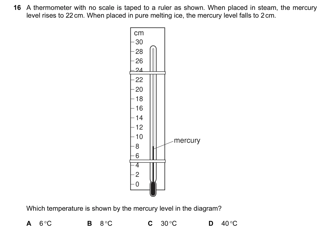 Question 16, November 2006, 0625 Paper 01